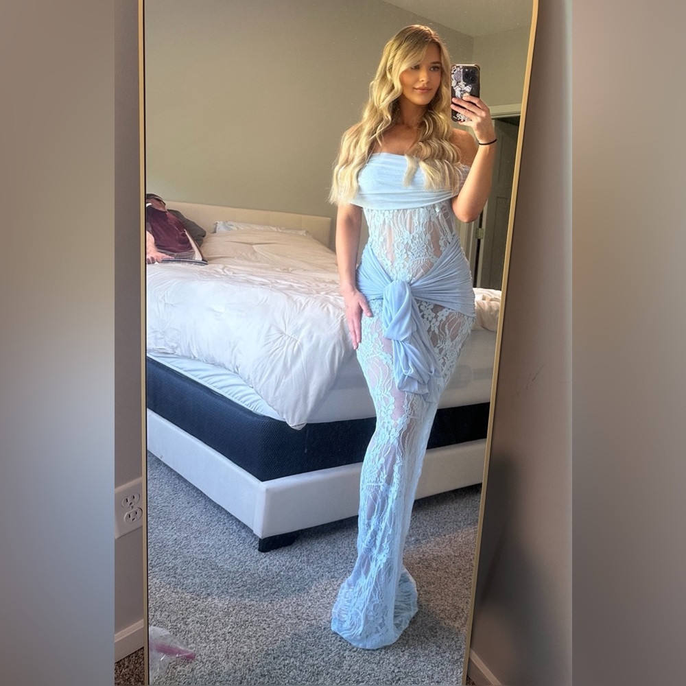 Peppermayo Gracie Twist Maxi Dress-Blue
